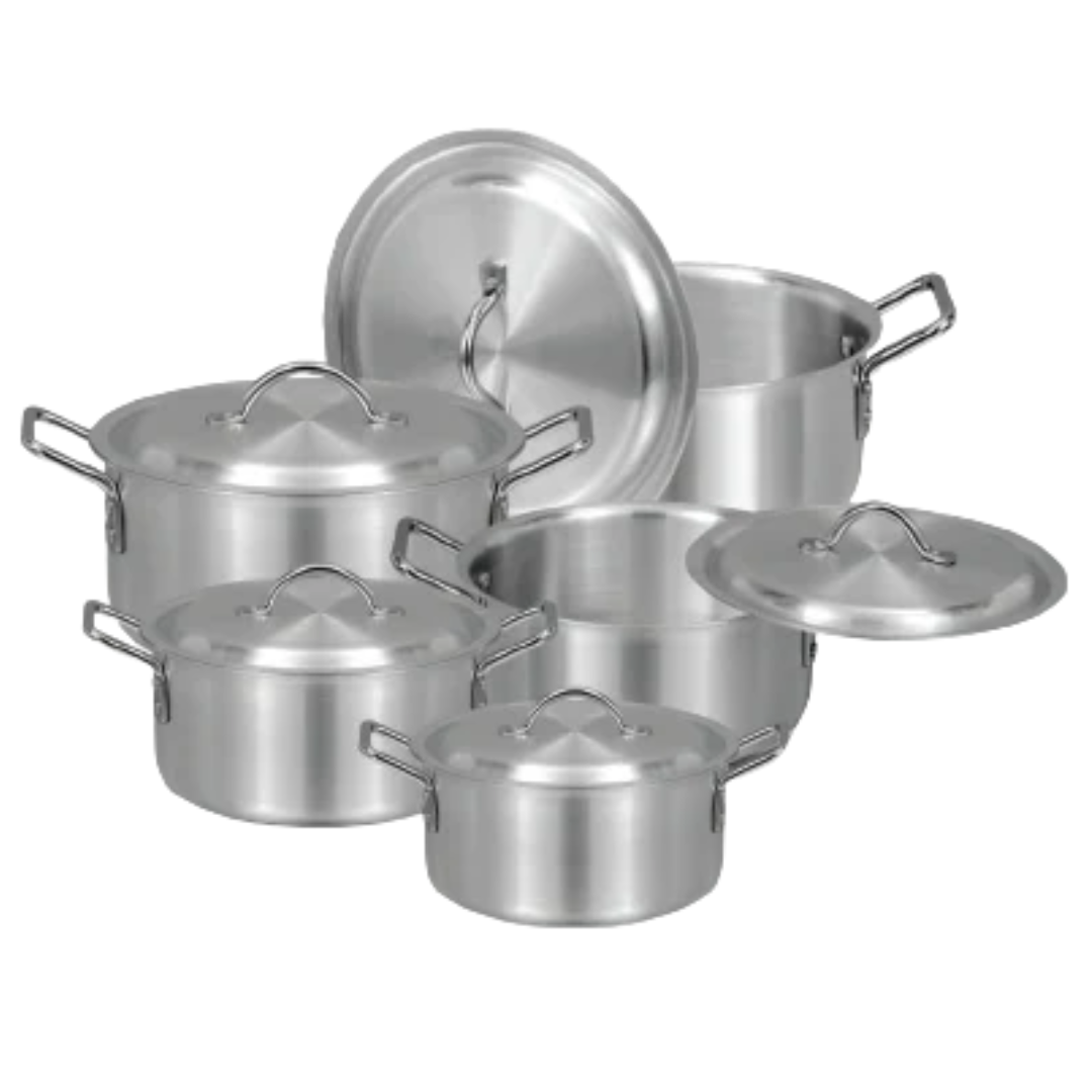 Sonex Saffron Aluminum Pot Set – 5 Piece Metal Finish Cookware